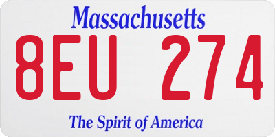 MA license plate 8EU274