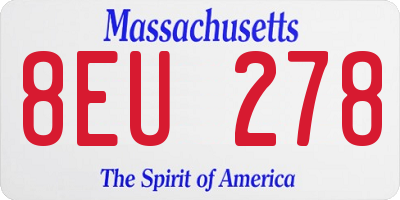 MA license plate 8EU278