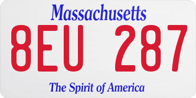 MA license plate 8EU287