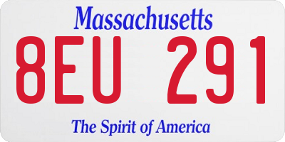 MA license plate 8EU291