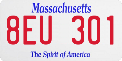 MA license plate 8EU301