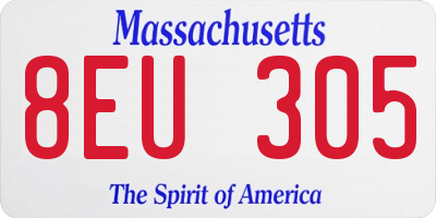 MA license plate 8EU305