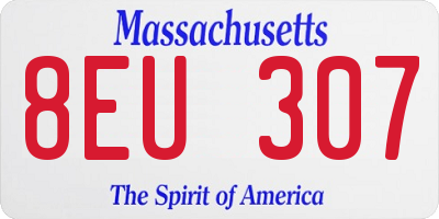 MA license plate 8EU307