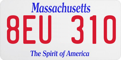 MA license plate 8EU310