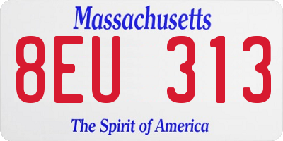 MA license plate 8EU313