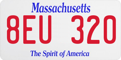 MA license plate 8EU320