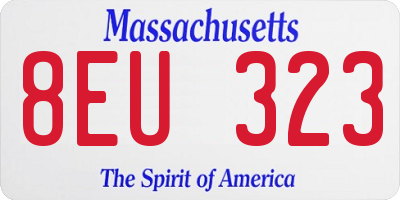 MA license plate 8EU323