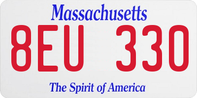 MA license plate 8EU330