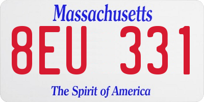 MA license plate 8EU331