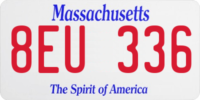 MA license plate 8EU336