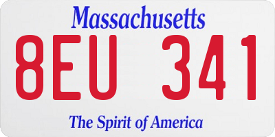 MA license plate 8EU341