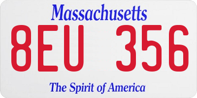 MA license plate 8EU356
