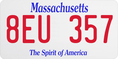 MA license plate 8EU357