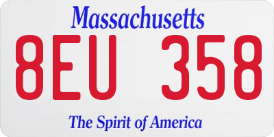 MA license plate 8EU358