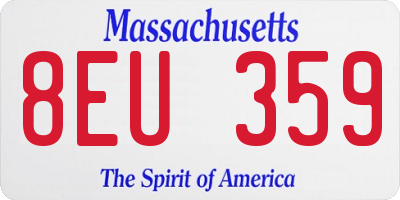 MA license plate 8EU359
