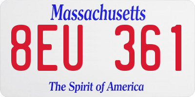 MA license plate 8EU361