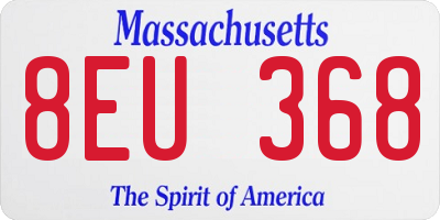 MA license plate 8EU368