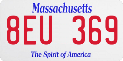 MA license plate 8EU369