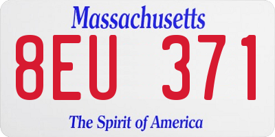 MA license plate 8EU371