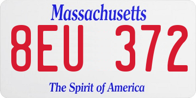 MA license plate 8EU372
