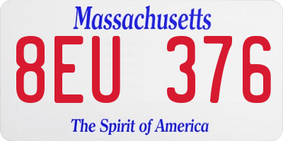 MA license plate 8EU376