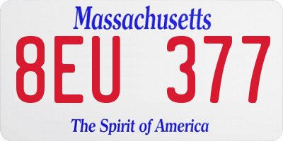 MA license plate 8EU377