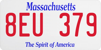 MA license plate 8EU379