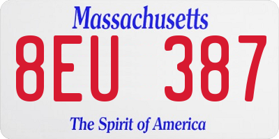 MA license plate 8EU387