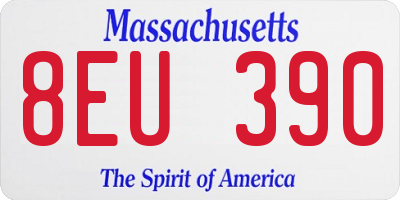 MA license plate 8EU390