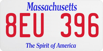 MA license plate 8EU396
