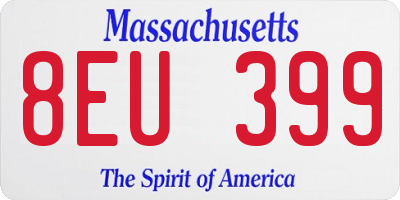 MA license plate 8EU399