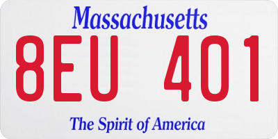 MA license plate 8EU401