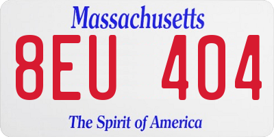 MA license plate 8EU404