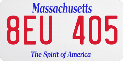 MA license plate 8EU405