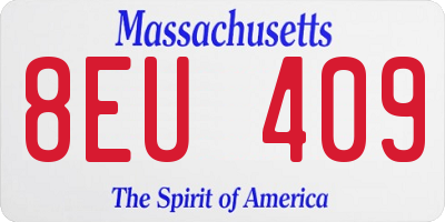 MA license plate 8EU409