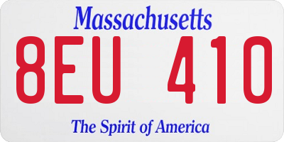 MA license plate 8EU410
