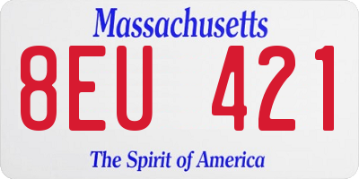 MA license plate 8EU421