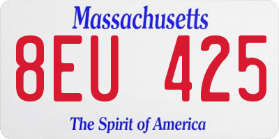 MA license plate 8EU425