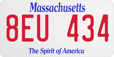MA license plate 8EU434