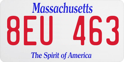 MA license plate 8EU463