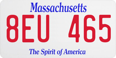 MA license plate 8EU465
