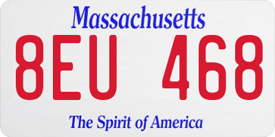 MA license plate 8EU468