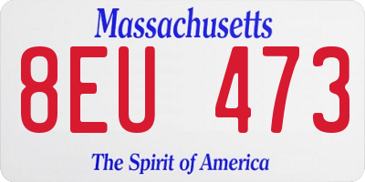MA license plate 8EU473