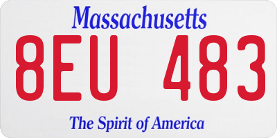 MA license plate 8EU483