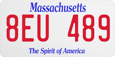 MA license plate 8EU489