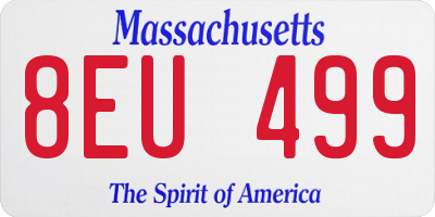 MA license plate 8EU499