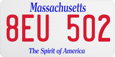 MA license plate 8EU502