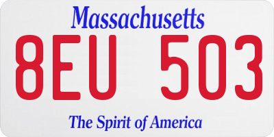 MA license plate 8EU503