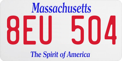 MA license plate 8EU504