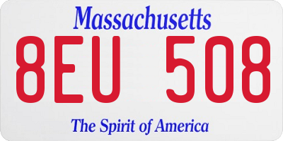 MA license plate 8EU508